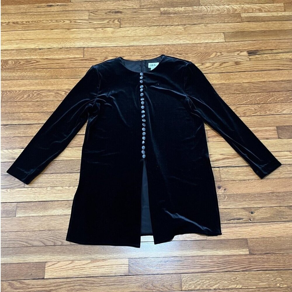 Nic+Zoe Black Velvet Button-Front Tunic
